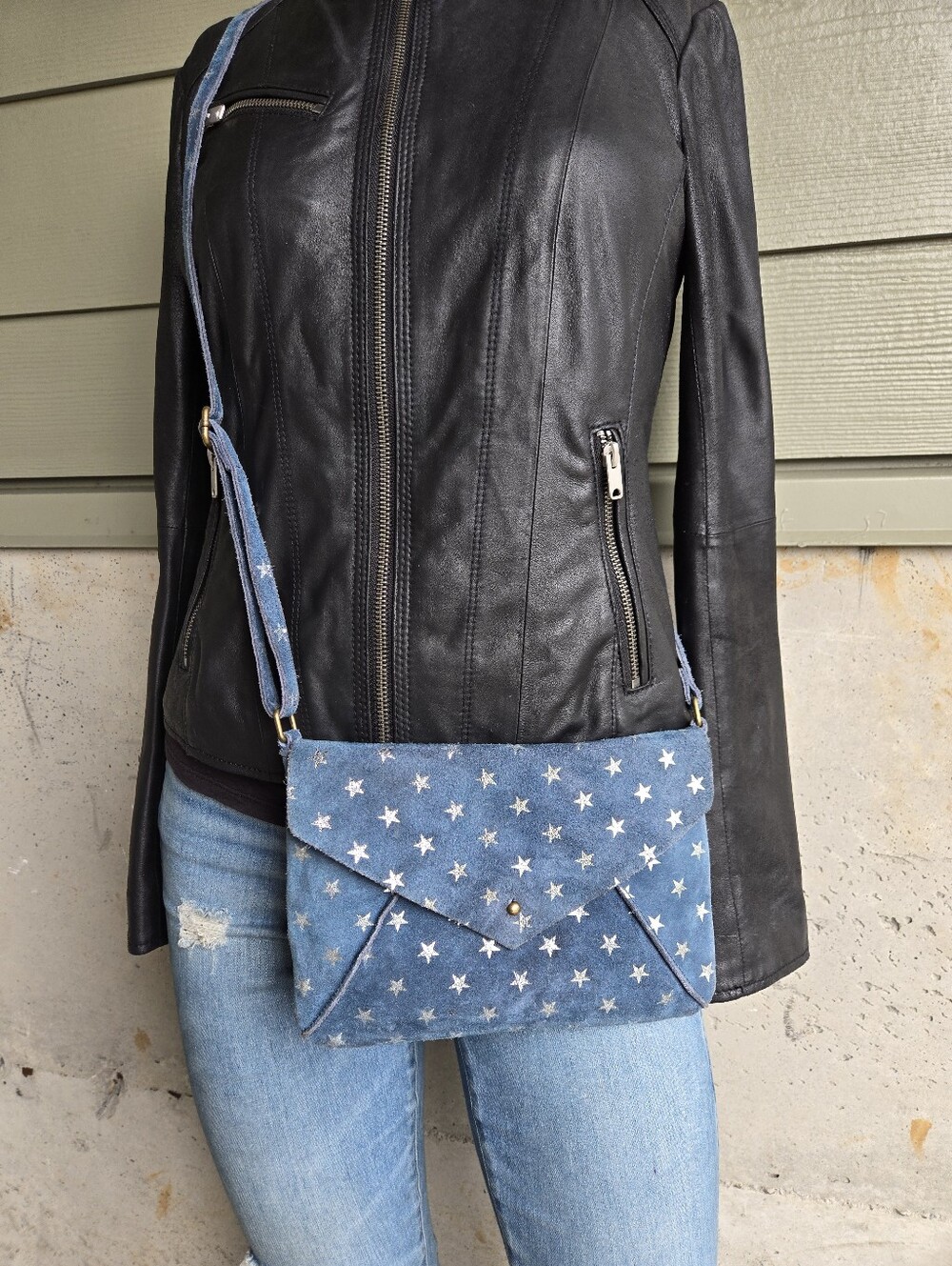 Free People Leather Star Crossbody